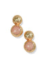 Going For It Gold and Light Pink Stone Earrings