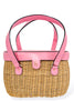 Frances Valentine Willow Pink Wicker Basket Bag