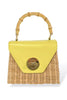Frances Valentine Mini Midge Yellow Natural Wicker Basket
