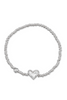 Ari Heart Stretch Bracelet - Silver Ivory MOP | Kendra Scott