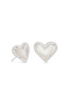 Ari Heart Silver Stud Earrings - Ivory Mother of Pearl | Kendra Scott