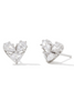 Katy Heart Stud Earrings - Silver White Cz | Kendra Scott