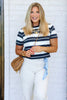 Z Supply Stella Ash Black Striped Short Sleeve Tee