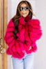 Winter Park Hot Pink Reversible Silk & Fox fur Jacket