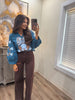 The Juliette Teal 3/4 Sleeve Top