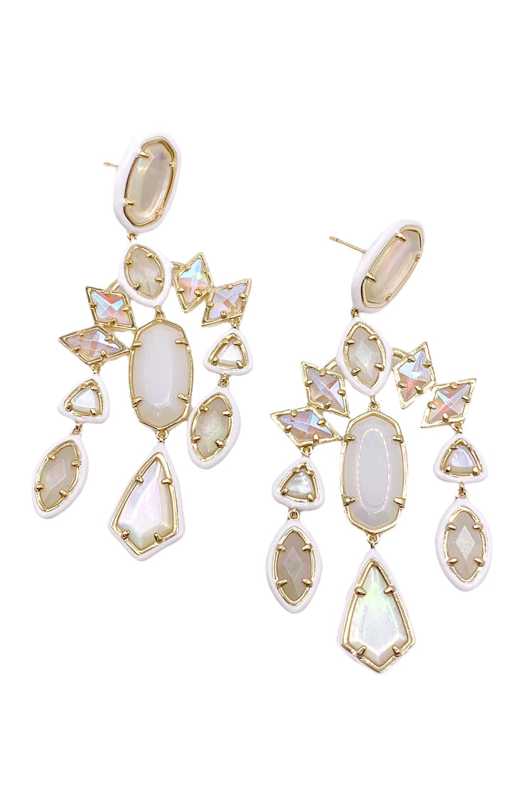 Greta Statement Earrings - Gold Ivory Mix | Kendra Scott