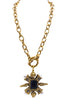 Black Stone Pendant Necklace | Yochi - FINAL SALE