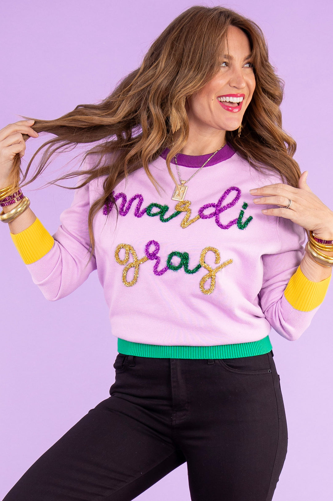 Mardi Gras Sweater | Queen Of Sparkles