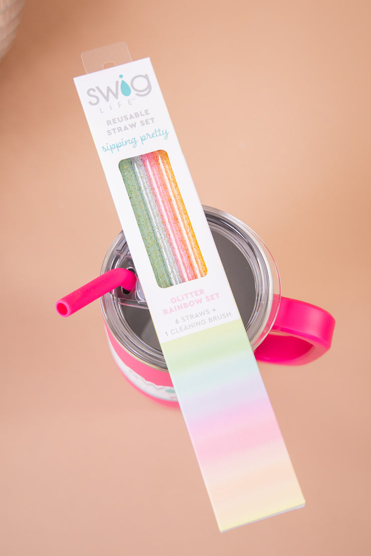 Swig - Straw Set, Rainbow Glitter – Kitchen Store & More