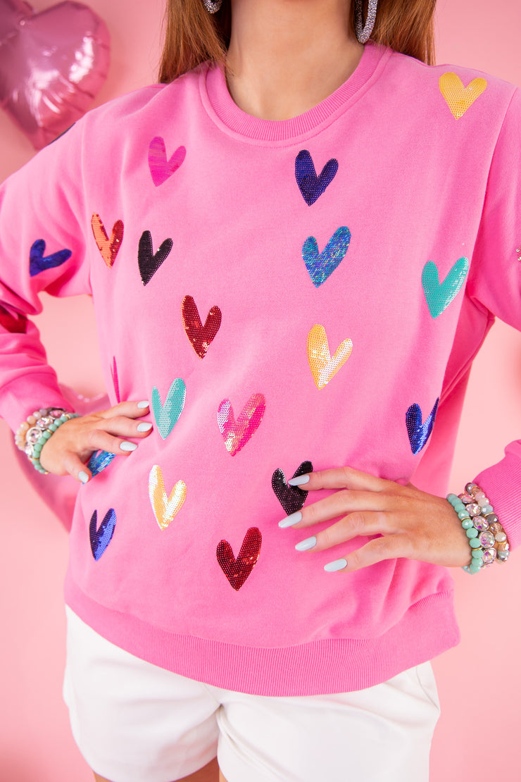 Heart All Over Sweatshirt | Queen Of Sparkles