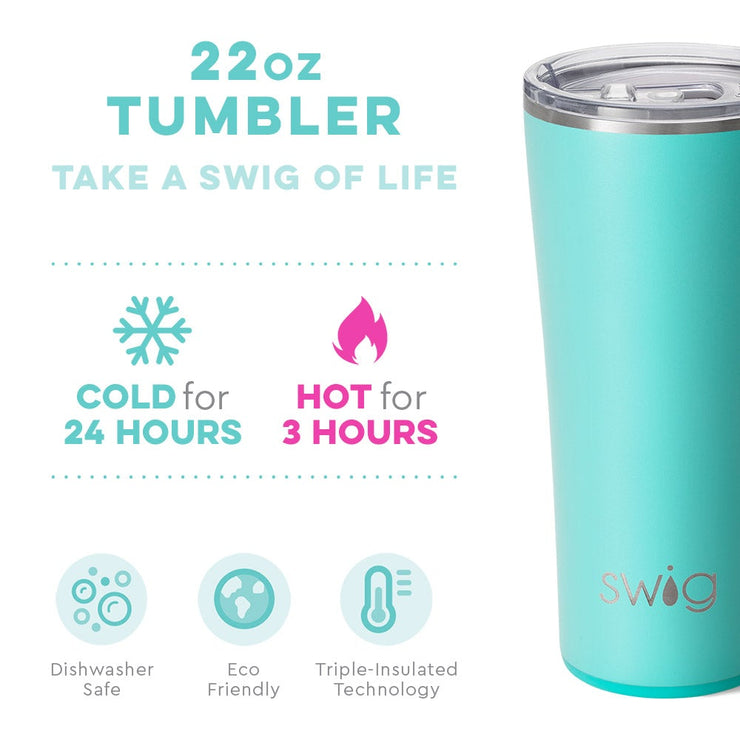 Swig Life Tumbler - O Christmas Tree Insulated Stainless Steel - 22oz - Dishwasher Safe with A Non-Slip Base